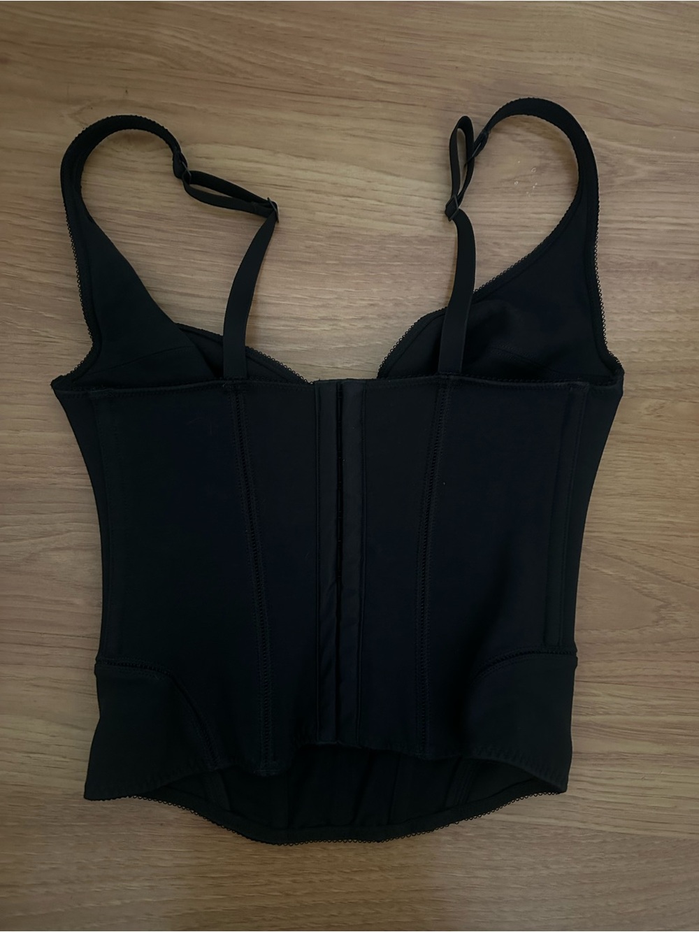 SKIMS Black Cotton Shapewear Corset Top - Picture 2 of 4